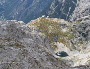 Zg. Kriško jezero in Koča na Kriških podih